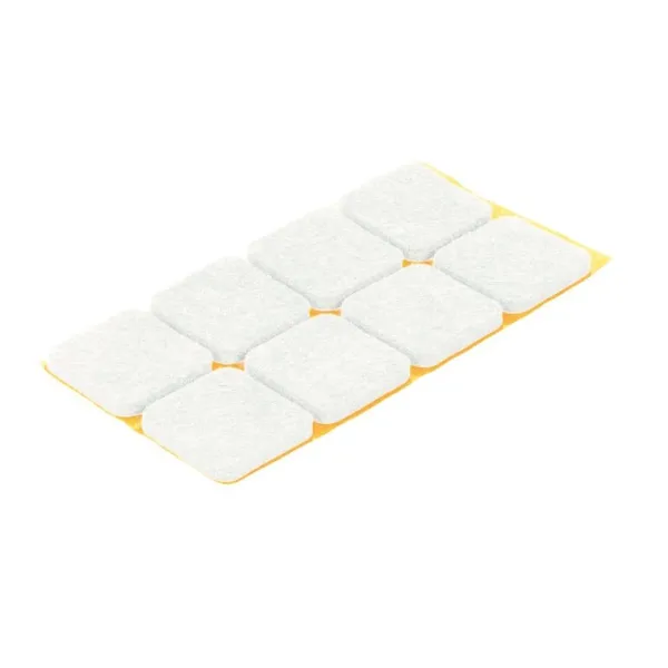 Felt pad 30x30mm white, 21 pcs
