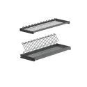 Dish rack 2-part with frame and tray W600mm titanium