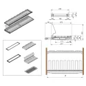 Dish rack 2-part with frame and tray W800mm titanium