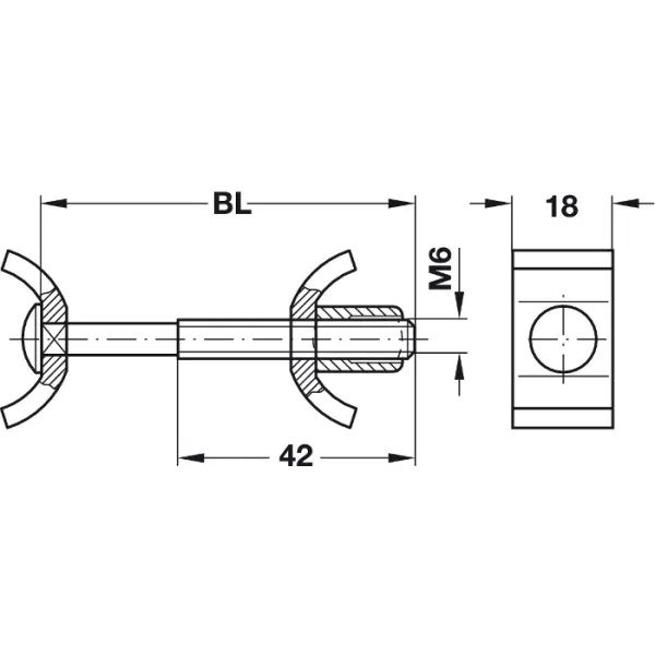 Clamp for table top Ø35x100mm