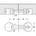Sąvarža stalviršiui Ø35x100mm,