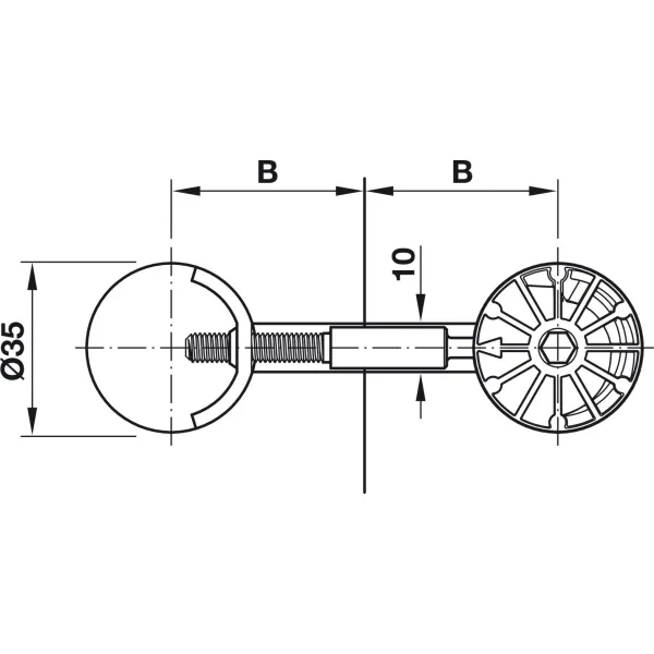 Sąvarža stalviršiui MAXIFIX Ø35x150mm,