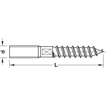 Varžtas su dvigubu sriegiu M4x30mm, sriegis