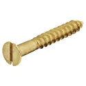 Wood screw, Countersunk head, flat blade DIN 97, bright brass