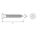 Chipboard screw, Hospa, countersunk head, PZ, fully threaded, 1000 pcs