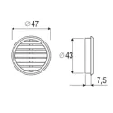 Ventilation grill round Ø47mm beech