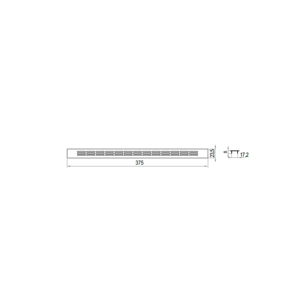 Ventilation grill aluminum 23.5x375mm gold