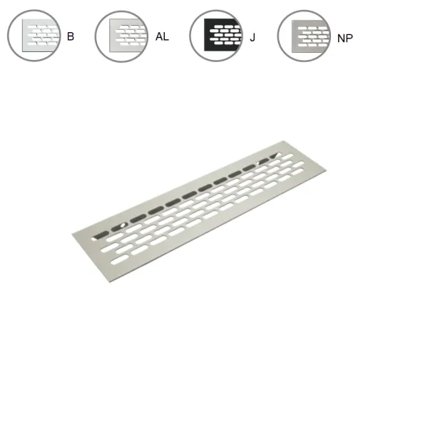 Ventilation grill aluminum 60x245mm aluminum