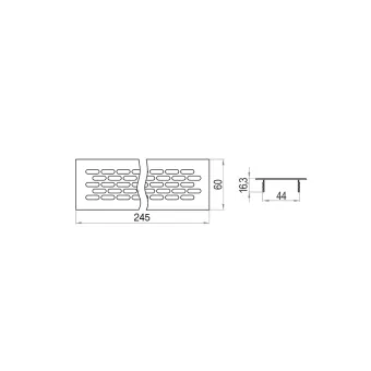 Ventilation grill aluminum 60x245mm white