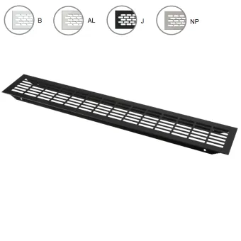 Ventilation grill aluminum 80x480mm black