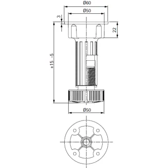 Leg adjustable with base H120mm plastic