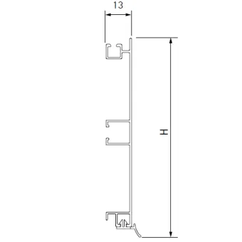 Plinth aluminum H150mm L4000mm