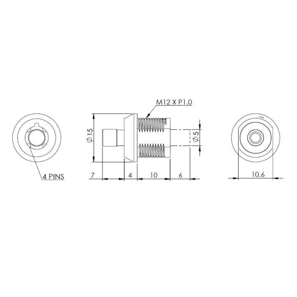 Push lock for sliding glass sliding doors MINI Ø12x10mm
