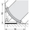 Staljuostė SLIMLINE 15x15mm, aliuminis