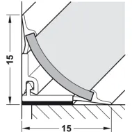 Staljuostė SLIMLINE 15x15 juoda REHAU