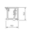 Staljuostė aliuminio 15,5x15,5mm, L4200mm, balta