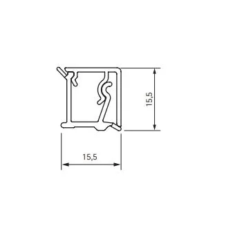 Backsplash aluminum 15.5x15.5mm L4200mm white