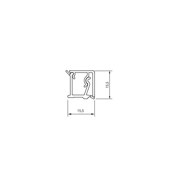 Backsplash aluminum 15.5x15.5mm L4200mm white