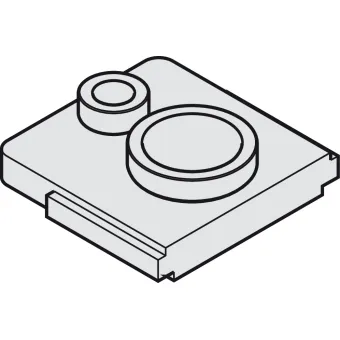 Replaceable drill guide, Minifix 15, tightening distance 24mm
