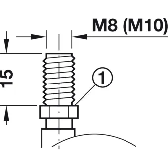 Ratukas su įvore M10 Ø40mm,