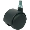 Twin wheel castor, Load bearing capacity 45kg, steerable, with hood