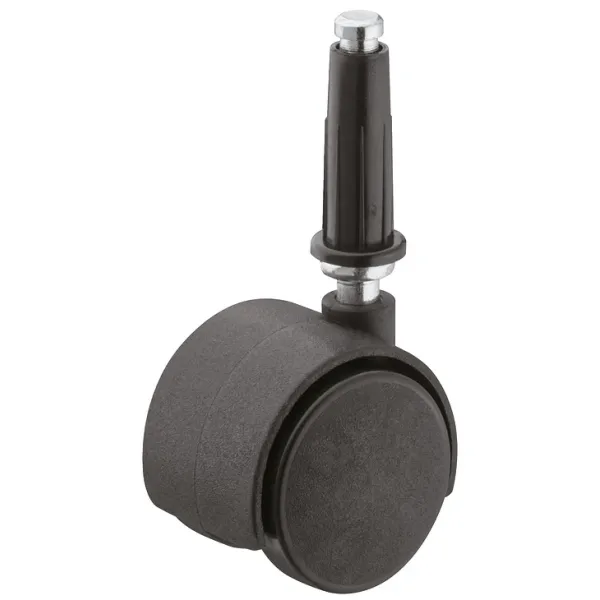 Twin wheel castor, Load bearing capacity 40kg, steerable, with hood