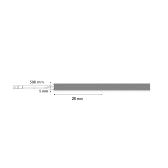 COB LED strip light 2M5C, 24V, 5mm, monochrome, 6W/m, warm white 3000K, 20m