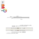 COB LED strip light 2M8C, 24V, 8mm, monochrome, 10W/m, Mono warm white 3000K, 20m