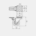 Furniture Castor with brake FI-50, transparent
