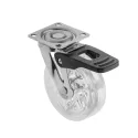 Furniture Castor B75mm with brake, FI-75, transparent