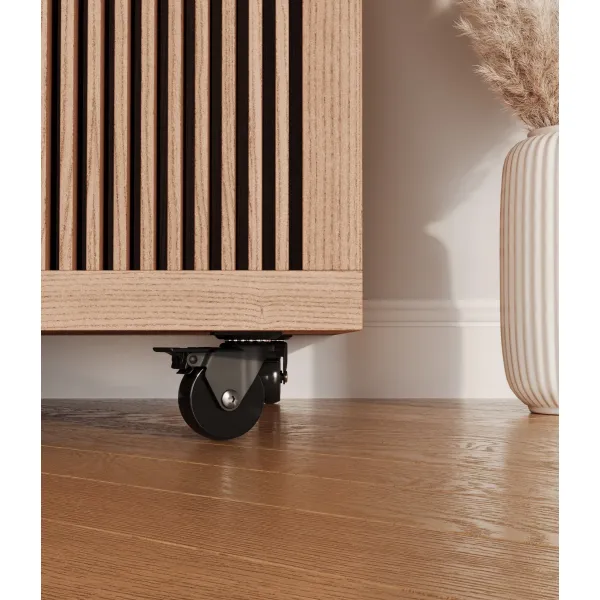 Furniture castor with mounting plate Ø75mm H97mm with brake black