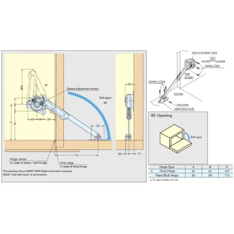 Door lowering mechanism NSDX10 left