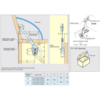 Door lifting mechanism NSDX20 left