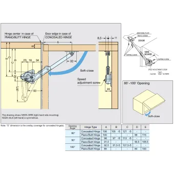 Door lifting mechanism NSDX35 right