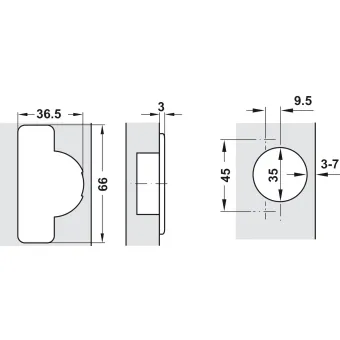 Lankstas METALLA Clip pusinis 110°