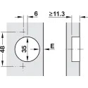 Concealed hinge, Häfele Metalla SM, 110°, half overlay mounting/twin mounting