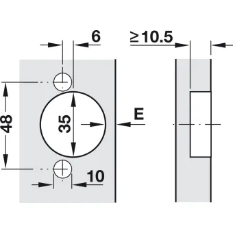 Concealed hinge, Häfele Metalla SM, 110°, half overlay mounting/twin mounting