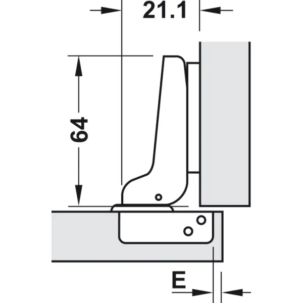 Concealed hinge, Häfele Metalla SM, 110°, half overlay mounting/twin mounting