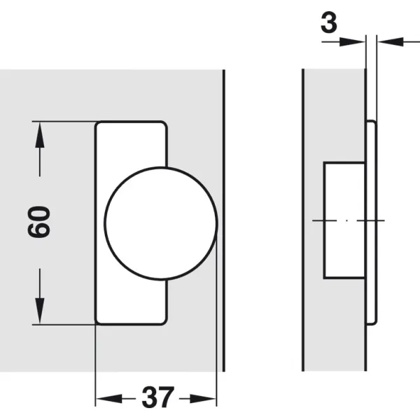 Concealed hinge, Häfele Metalla SM Combi 110°, full overlay mounting