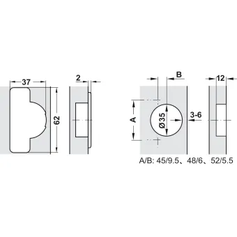 Lankstas METALLA Combi clip pusinis 110°