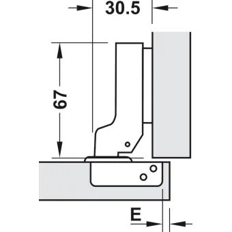 Lankstas METALLA Combi clip pusinis 110°