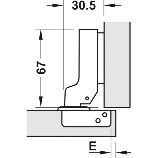 Lankstas METALLA Combi clip pusinis 110°