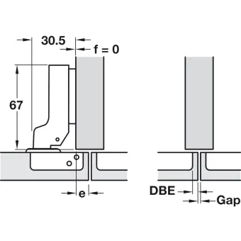 Lankstas METALLA Combi clip pusinis 110°