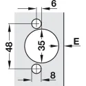 Concealed hinge, Häfele Metalla SM Combi 110°, inset mounting