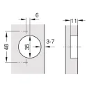 Concealed hinge, Häfele Metalla SM Combi 110°, inset mounting