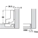 Concealed hinge, Häfele Metalla SM Combi 110°, inset mounting