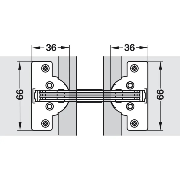 Mitred hinge, GS 45, opening angle 135°