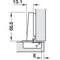 Concealed hinge, Häfele Metalla A 110°, full overlay mounting