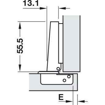Concealed hinge, Häfele Metalla A 110°, full overlay mounting