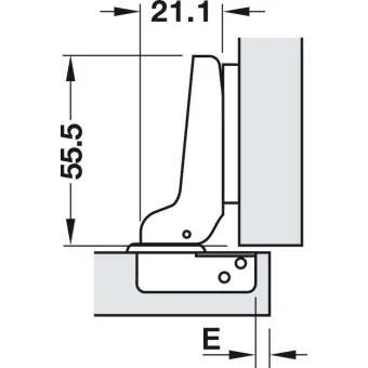 Concealed hinge, Häfele Metalla A 110°, half overlay mounting/twin mounting